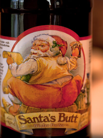 label from Santa's Butt Beer
