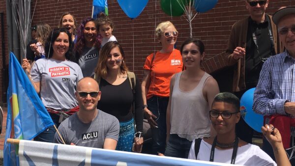 ACLU of Maine staff and supporters gathered at Pride 2017 Portland Parade