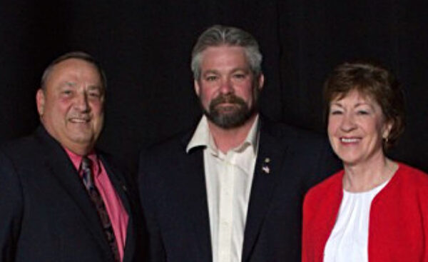 Rep. Jeffrey K. Pierce, center, pictured with Gov. Paul LePage and Sen. Susan Collins in a photo from his campaign.