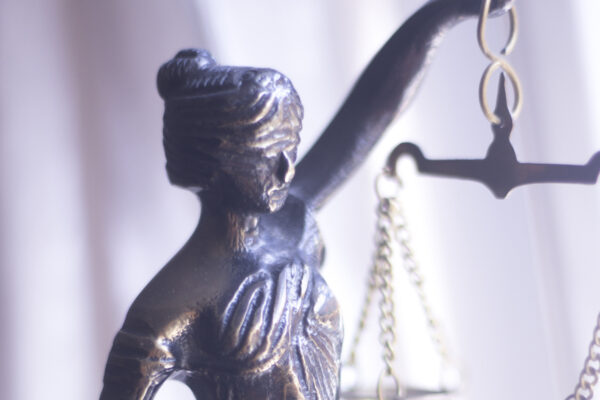 Statue of Lady Justice with blindfold and scales