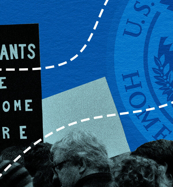 Poster reading "immigrants are welcome here"