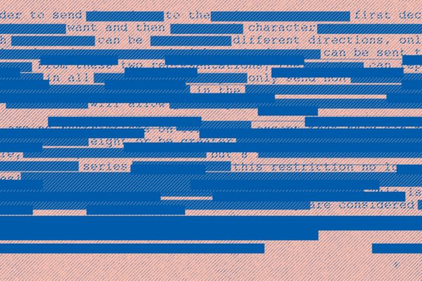 Text with redaction lines