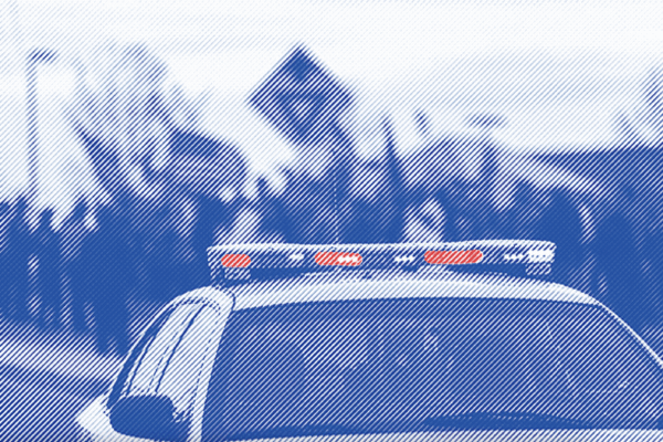 Police car with blue duotone treatment