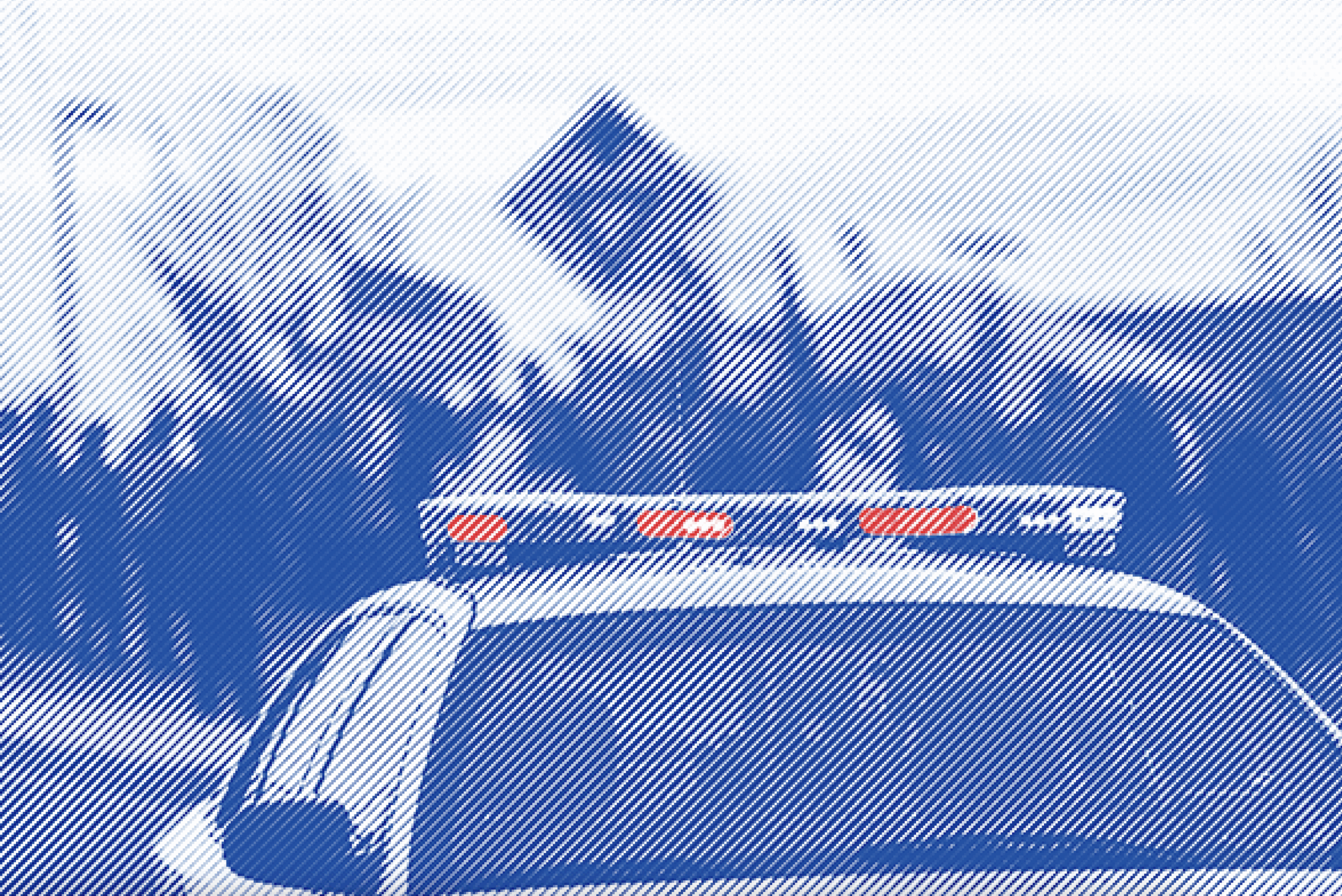 Police car with blue duotone treatment
