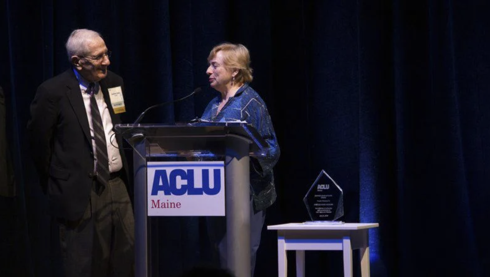 Justice Scolnik with Gov. Mills