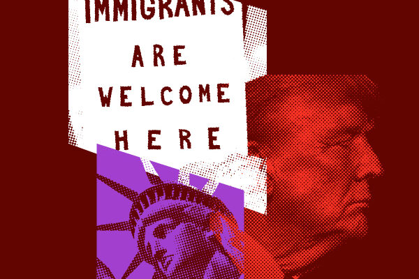 A collage of images pertaining to the United States and Donald Trump.