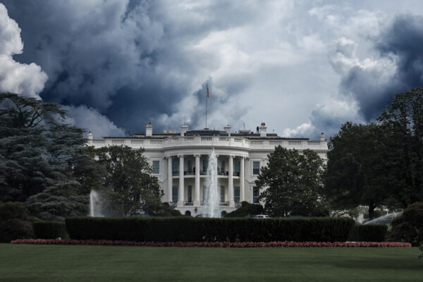 White House Under Dark Clouds