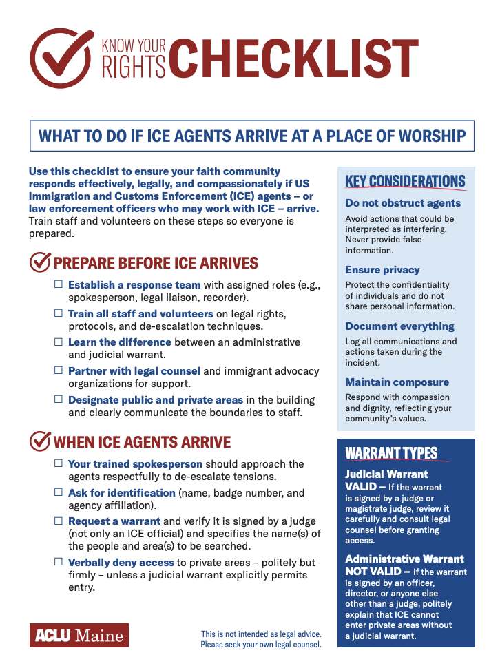 Know Your Rights Checklist