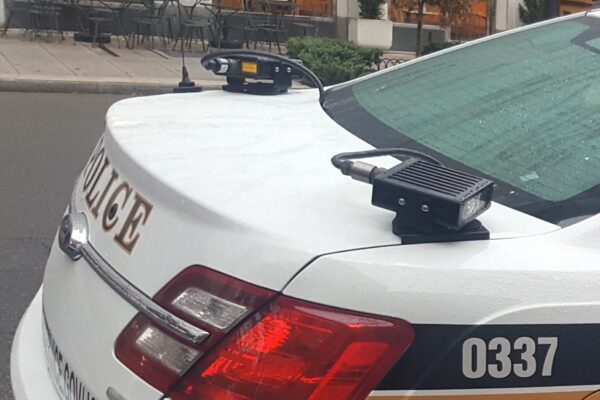 License plate readers on back of police car