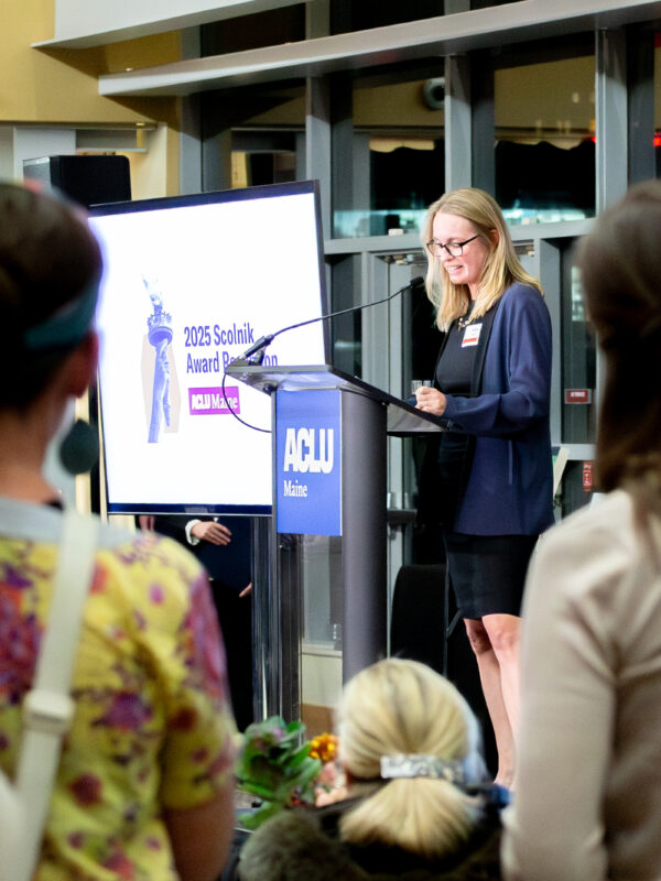 ACLU of Maine Board President Lily Lu at the 2025 Scolnik Award Reception