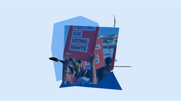 People protesting in street