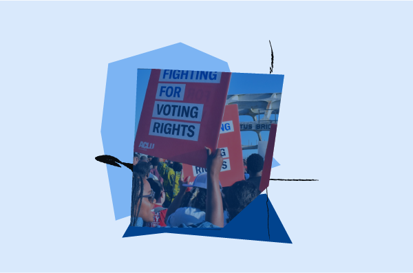 People protesting in street