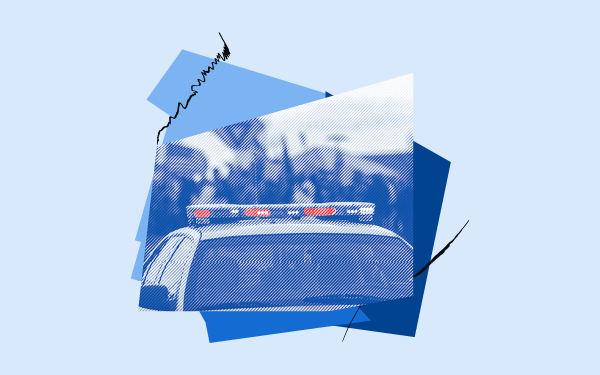 Collage with police car