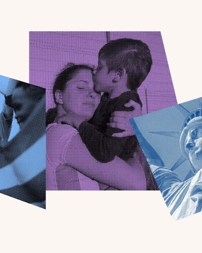 Mother holding child