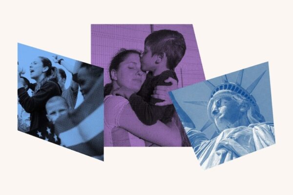 Mother holding child