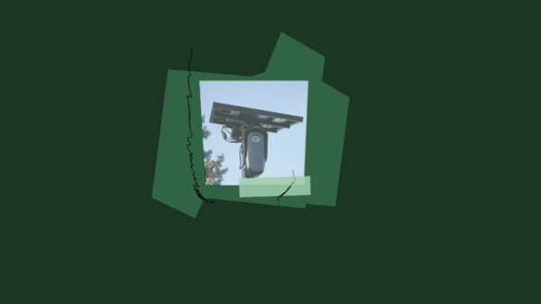 Image of a mounted Flock camera