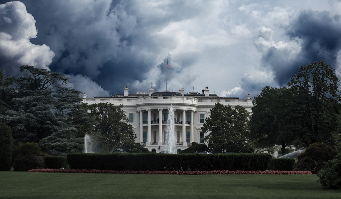 White House Under Dark Clouds