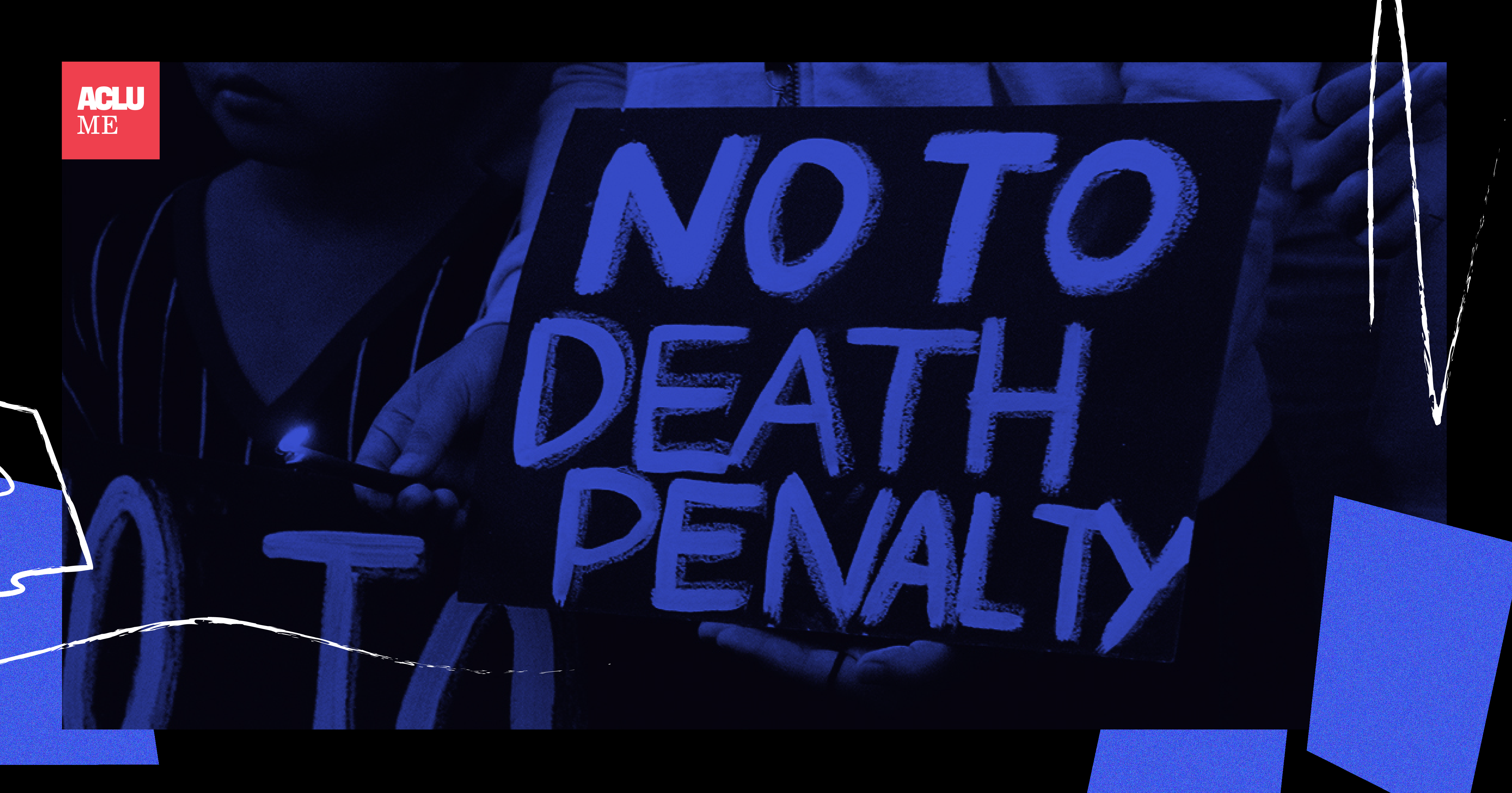 Person holding poster that reads "NO TO DEATH PENALTY"