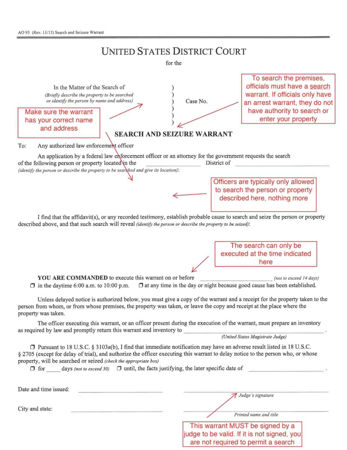 Judicial Warrant Example