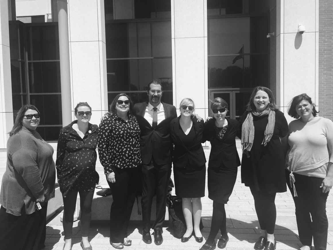 Photo of ACLU legal team and plaintiffs in our case challenging the ban on Medicaid coverage for abortion.