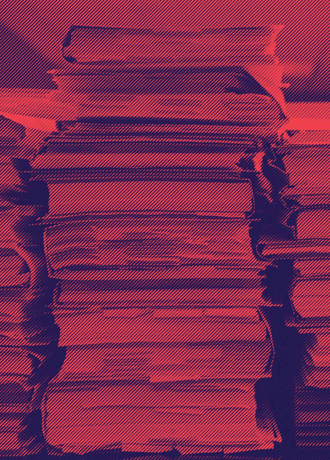 Stack of documents and folders.