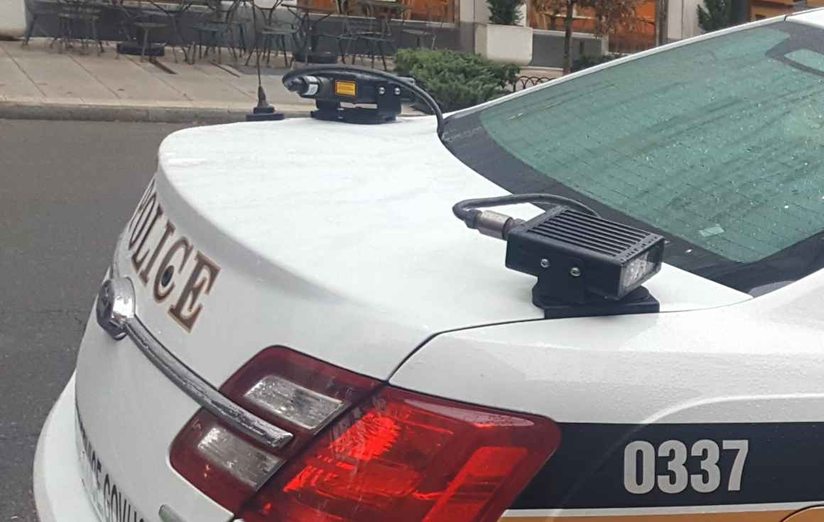 License plate readers on back of police car