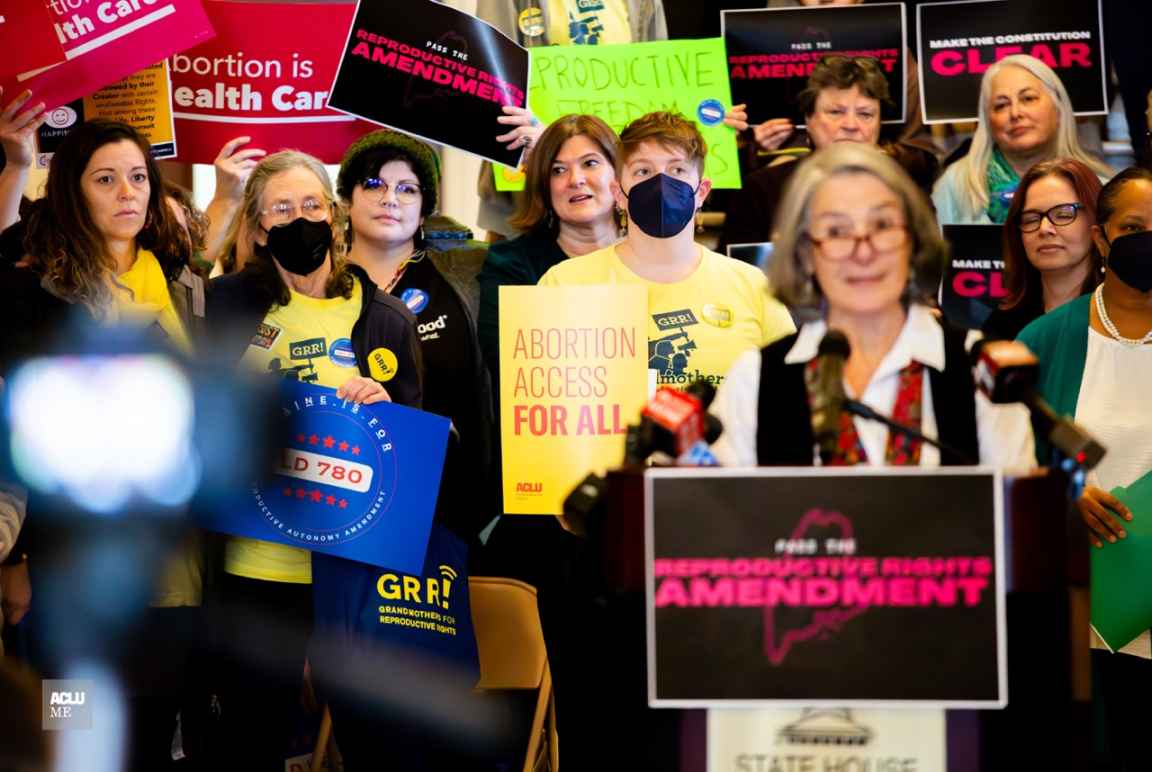 Advocates rally at the Maine State House to support LD 780.