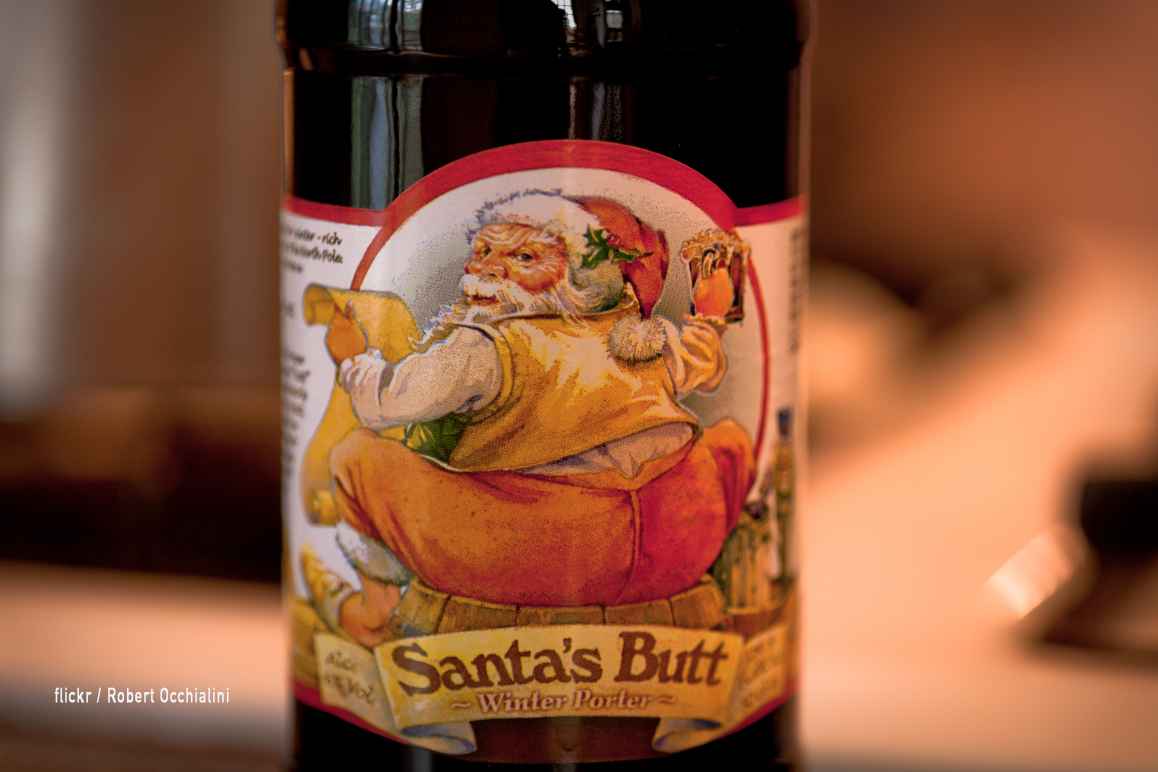 label from Santa's Butt Beer