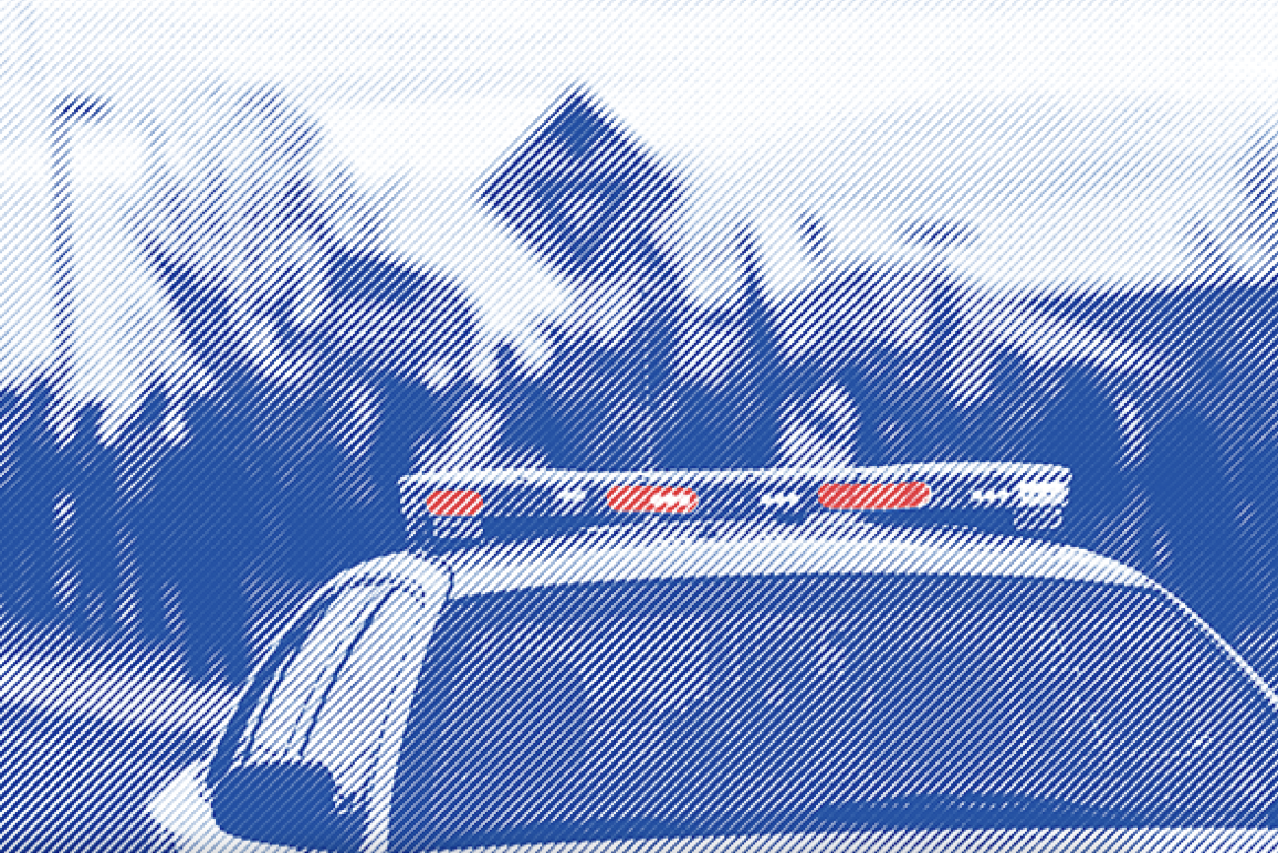 Police car with blue duotone treatment